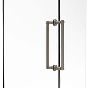 Contemporary 12 in. Back-to-Back Shower Door Pull in Antique Pewter