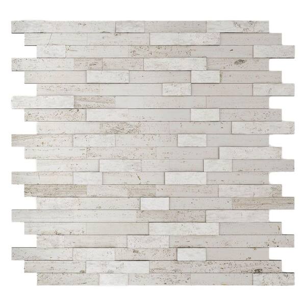 Inoxia SpeedTiles Himalayan White 11.77 in. x 11.57 in. x 8 mm Stone Self-Adhesive Wall Mosaic Tile (11.4 sq. ft./ case)