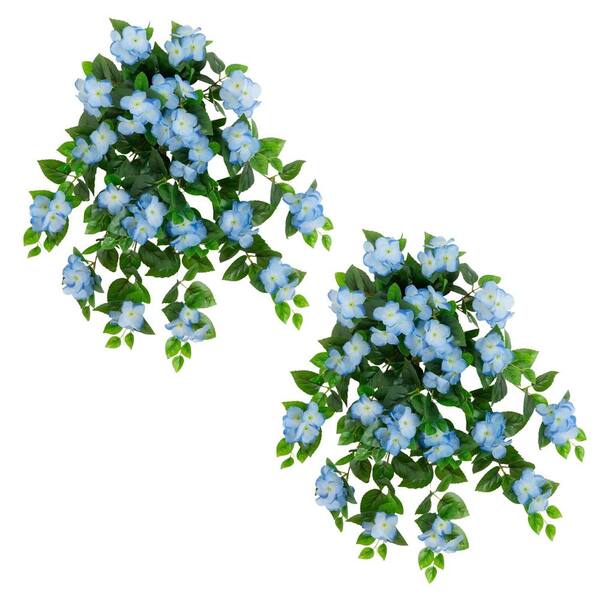 Nearly Natural 24in. Blue UV Resistant Artificial Hydrangea