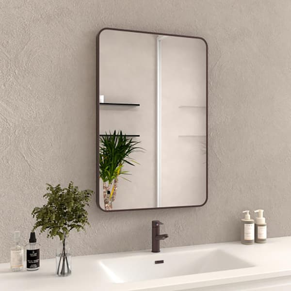 GOGEXX 24 in. W x 36 in. H Rectangular Framed Wall Bathroom Vanity Mirror