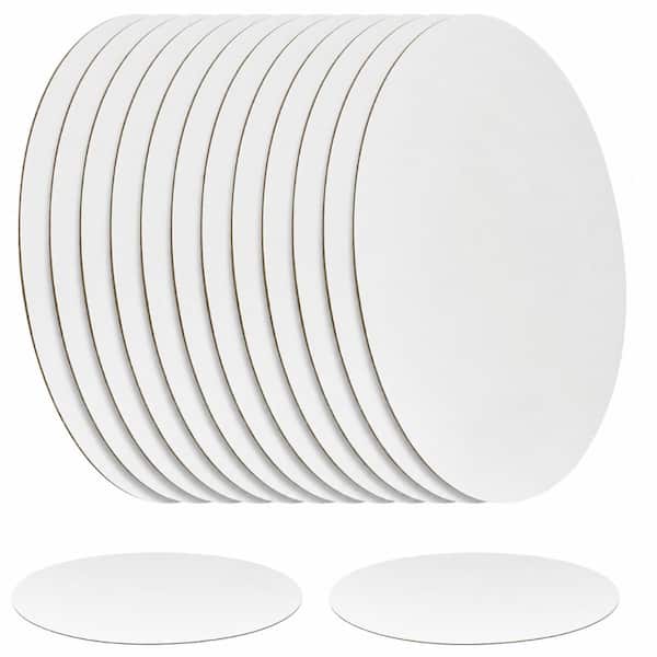 8-Pack 12 Inch Round Disposable Corrugated Cardboard Cake Boards, Food-Grade Waterproof Base Trays Set