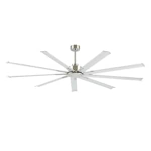 84 in. 9-Blades Indoor Ceiling Fan in Nickel and Grey with Remote