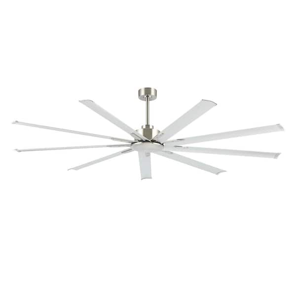 WINGBO 84 in. 9-Blades Indoor Ceiling Fan in Nickel and Grey with Remote
