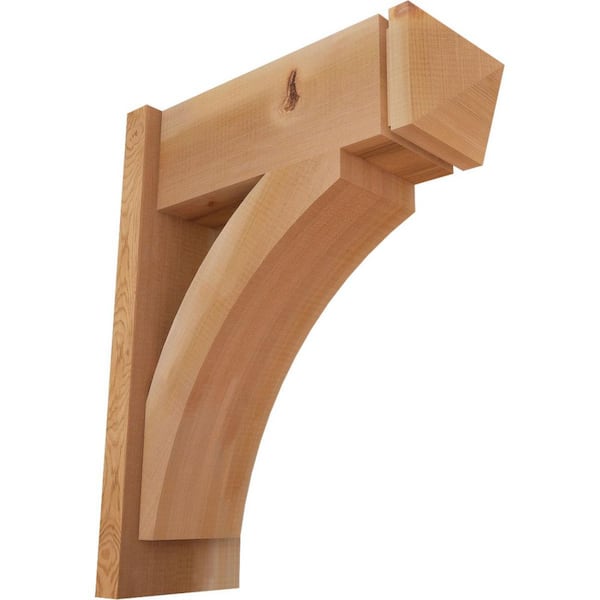 Ekena Millwork 8 in. x 24 in. x 20 in. Western Red Cedar Thorton Arts and Crafts Smooth Outlooker