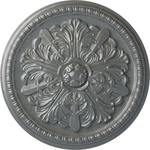 1-1/2 in. x 16-7/8 in. x 16-7/8 in. Polyurethane Swindon Ceiling Medallion, Platinum