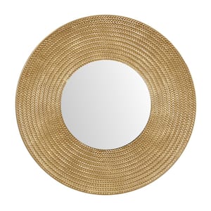 36 in. x 36 in. Round Framed Gold Wall Mirror