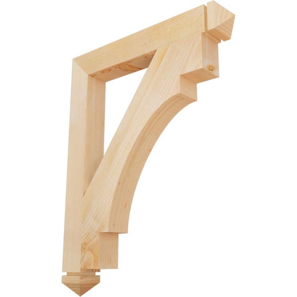 Ekena Millwork 4 in. x 38 in. x 30 in. Douglas Fir Merced Arts and Crafts Rough Sawn Bracket