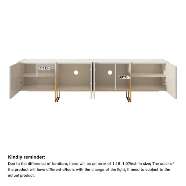 JASIWAY White TV Stand Fits TVs up to 80 to 85 in. J-B2140D-BE2