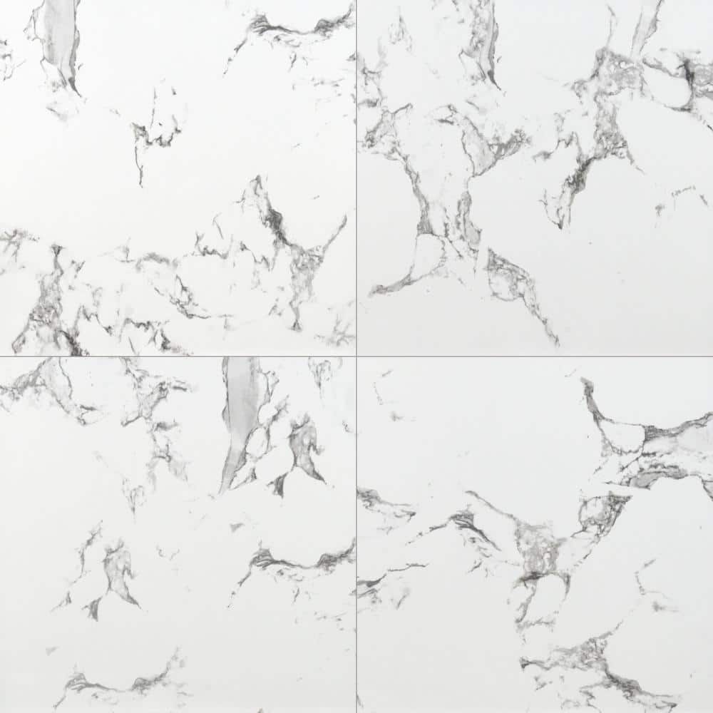 Take Home Tile Sample - Statuario 4 in. x 4 in. Glazed Polished Porcelain Floor and Wall Tile price history on PriceWatchPro
