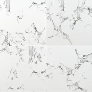 Statuario 24 in. x 24 in. Polished Porcelain Floor and Wall Tile (16 sq. ft./Case)
