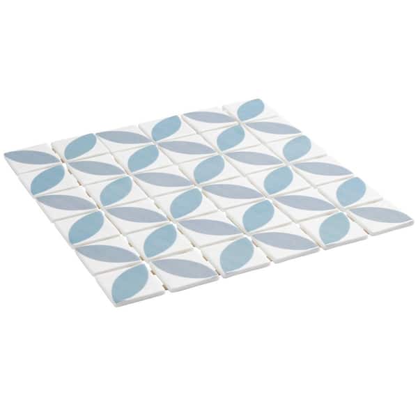 Motivo Koelle 2 in. x 2 in. Dual Glossy and Matte Recycled Glass Mosaic Wall Tile (5 sq. ft. / Case)