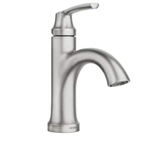 Wellton 4 in. Centerset Single Handle Bathroom Faucet in Spot Resist Brushed Nickel