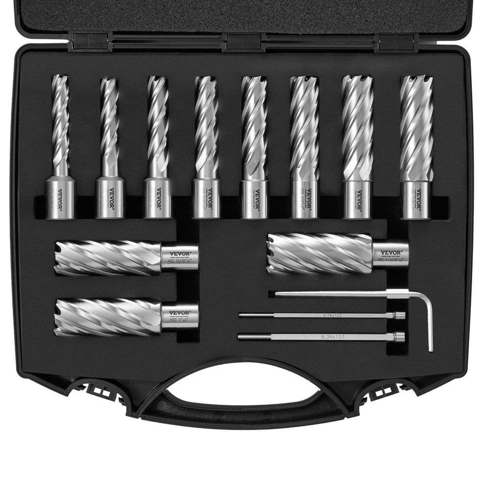 13-Pcs Annular Cutter Set, Weldon Shank Mag Drill Bit, 2 in. Cutting Depth Hex Wrench for Using with Magnetic Drills price history on PriceWatchPro