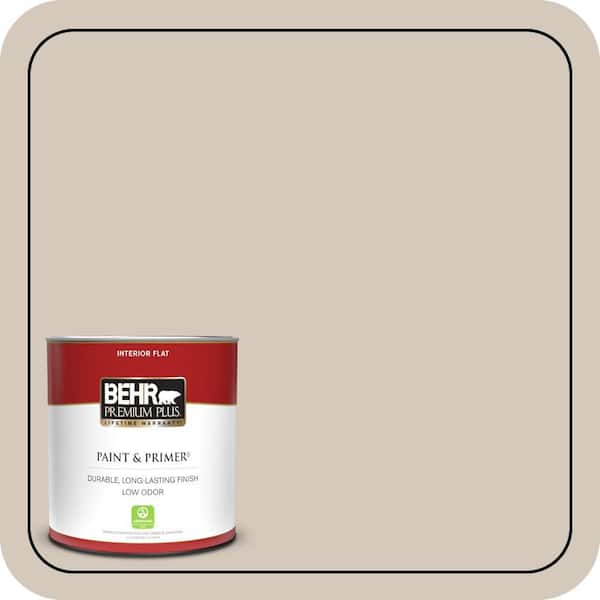BEHR PREMIUM PLUS 1 qt. #BNC-02 Understated Flat Low Odor Interior Paint & Primer