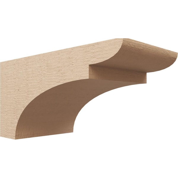 Ekena Millwork 9-in. x 18-in. x 9-in. Series 3 Wide Yorktown Rough Cedar Woodgrain Timberthane Polyurethane Corbel, Primed Tan