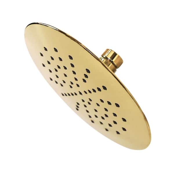 Shower Scape 1-Spray 6-15/16 in. Wall Mount Rain Spray Adjustable Shower Head in Polished Brass