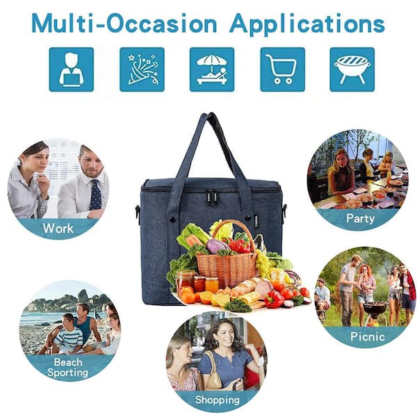 Lunch Bags For Women - Large Insulated Bento Lunch Box Reusable Lunchbag Adults Meal Prep Cooler Purse For Picnic Beach Work College