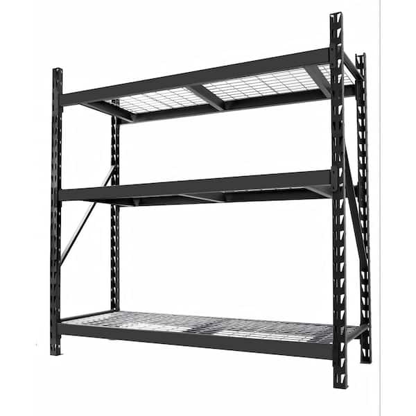 3-Shelf Industrial Duty Steel Adjustable Garage Storage Shelving Unit in Black (77 in. W x 72 in. H x 24 in. D)