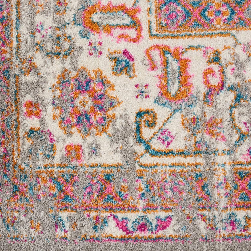 Gray Geometric Synthetic Boho-Chic Area Rug