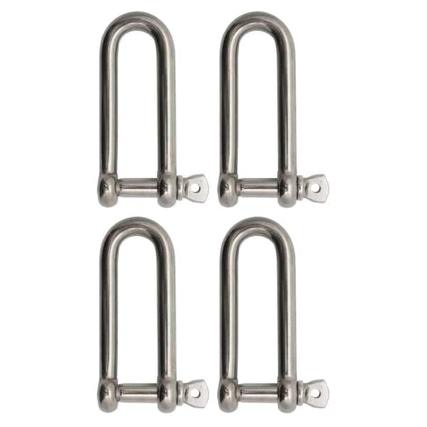 Extreme Max BoatTector Stainless Steel Long D Shackle - 1/2", 4-Pack