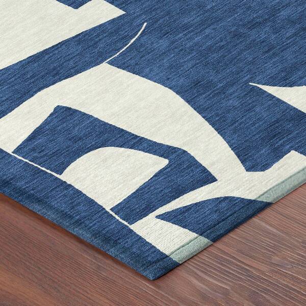 Chantille Machine Washable Indoor/Outdoor Abstract ACN2604 Navy 10 ft. x 14 ft. Area Rug