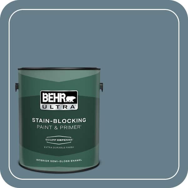 BEHR ULTRA 1 gal. #ECC-31-1 Windy Seas Extra Durable Semi-Gloss Enamel Interior Paint & Primer