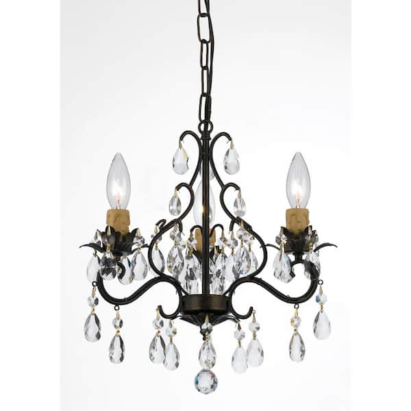 Crystorama 3-Light English Bronze Chandelier