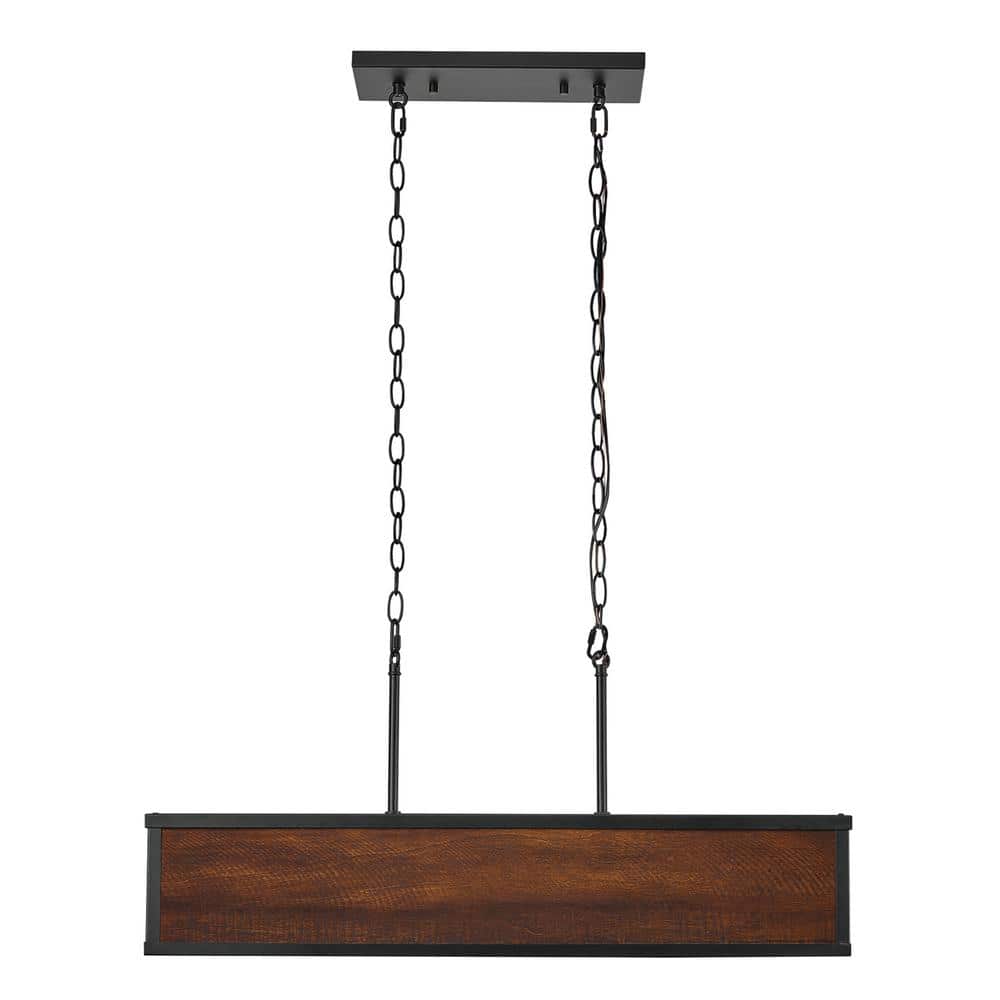 Johnnie 28-Watt Integrated LED Faux Wood Dimmable Pendant Lighting with Mat