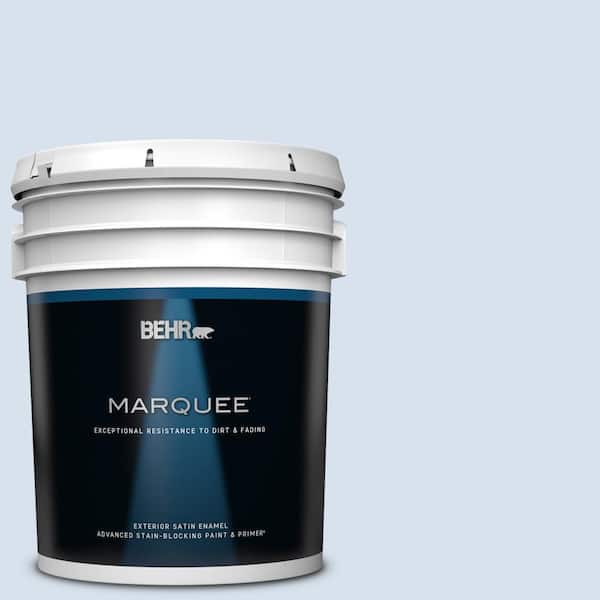 BEHR MARQUEE 5 gal. #580A-2 Icy Bay Satin Enamel Exterior Paint & Primer