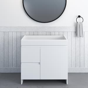 Mace 40 in. W x 18 in. D x 34 in. H Bath Vanity Cabinet without Top in White with Left-Side Drawers