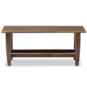 Pierce 41 in. Medium Brown Large Rectangle Wood Coffee Table with Shelf