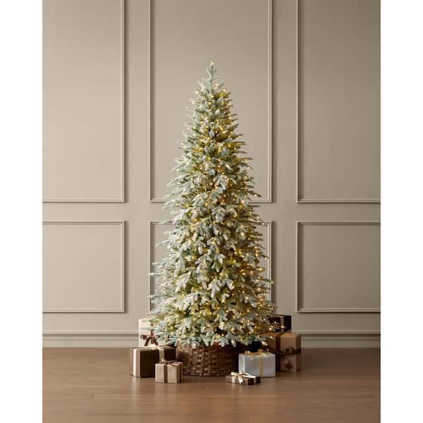 7.5 ft. Grand Duchess Twinkling Balsam Fir Slim Flocked LED Pre-Lit Artificial Christmas Tree