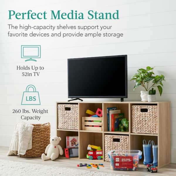 8-Cube Storage Organizer with 13.5 in Openings,Bookcase Display