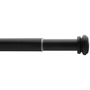 72 in. - 144 in. Mix and Match Telescoping 1 in. Single Curtain Rod in Matte Black
