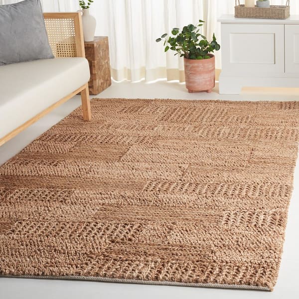 Natural Fiber 4 ft. x 6 ft. Natural Geometric Woven Solid Area Rug