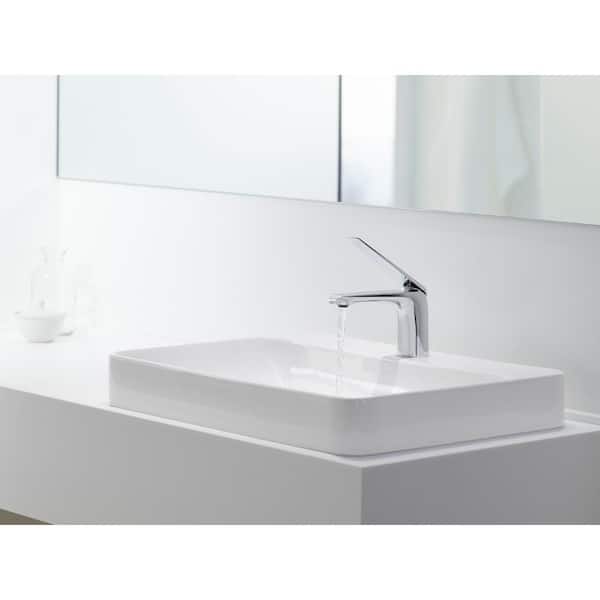 Vox 23 in. Rectangle Vitreous China Vessel Sink in White with Overflow Drain