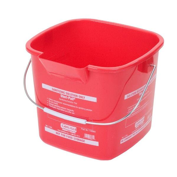 Carlisle 3 qt. Red Steri-Pail for Sanitizing Solutions (12-Case)