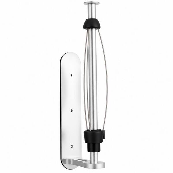 Silver Magnetic Paper Towel Holder with Strong Adhesive Mount, One-Hand Operation, No-Drill for Fridge, Garage, RV