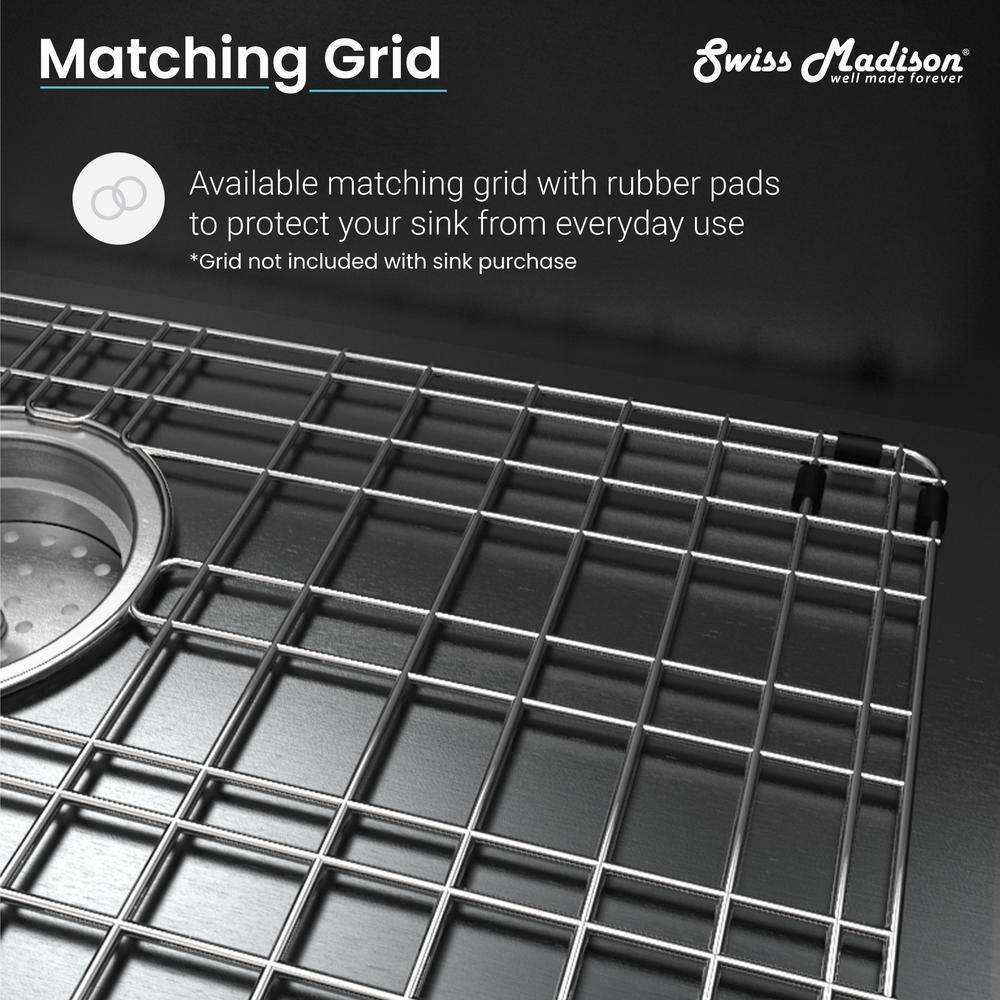 Rivage 30" Black Stainless Steel Farmhouse Kitchen Sink