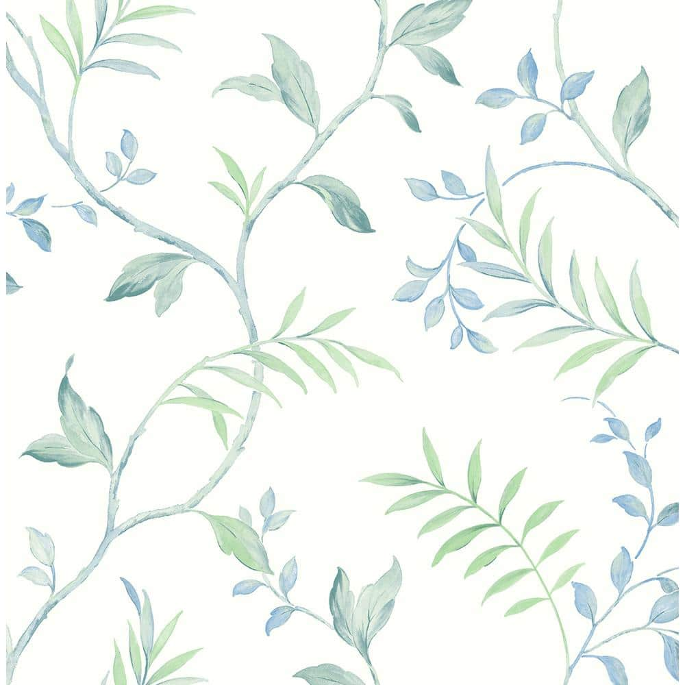 NextWall Watercolor Leaf Trail Seaglass Botanical Vinyl Peel & Stick  Wallpaper Roll (Covers 30.75 Sq. Ft.) NW38204 - The Home Depot