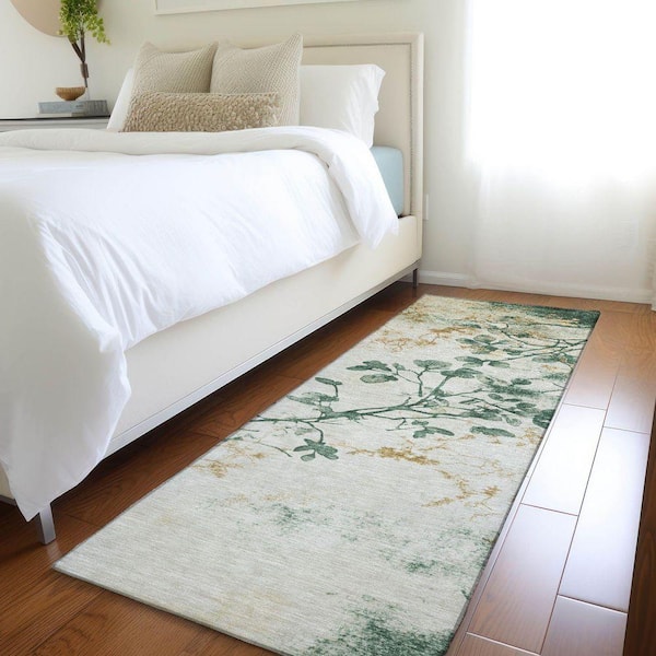 Chantille Machine Washable Indoor/Outdoor Abstract ACN1798 Emerald 2 ft. 3 in. x 7 ft. 6 in. Runner Rug