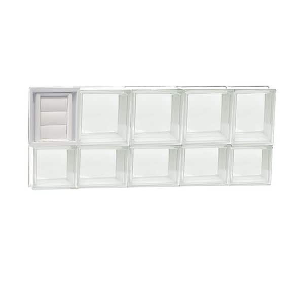 Clearly Secure 34.75 in. x 13.5 in. x 3.125 in. Frameless Clear Glass Block Window with Dryer Vent