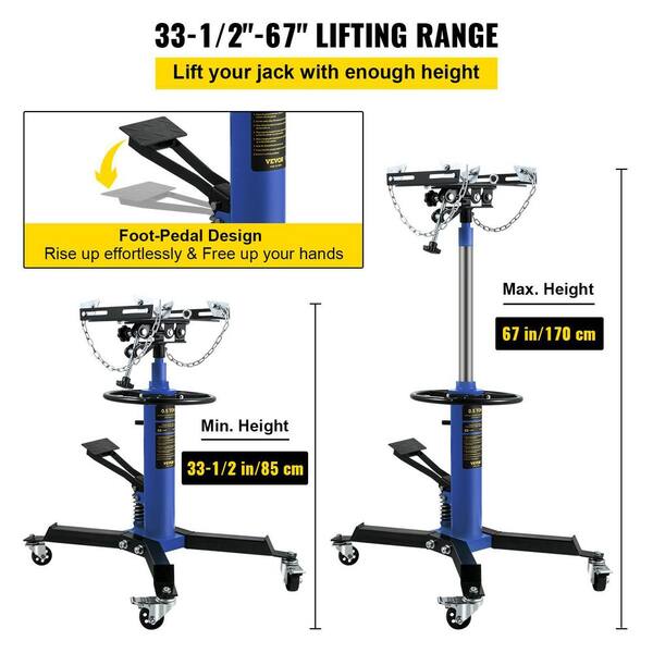 1800 LBS 2-Stage Hydraulic Transmission Jack With 360° Swivel Wheel – Lift Hoist