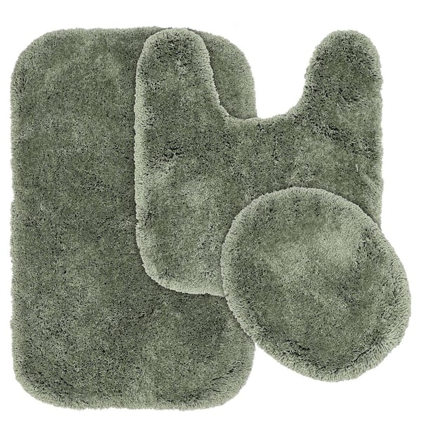 Garland Rug Finest Luxury Deep Fern 21 in. x 34 in. Washable Bathroom 3-Piece Rug Set