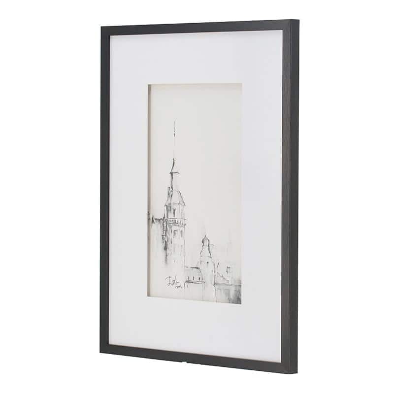 Black and White Architectural Framed Canvas Prints Set of 4