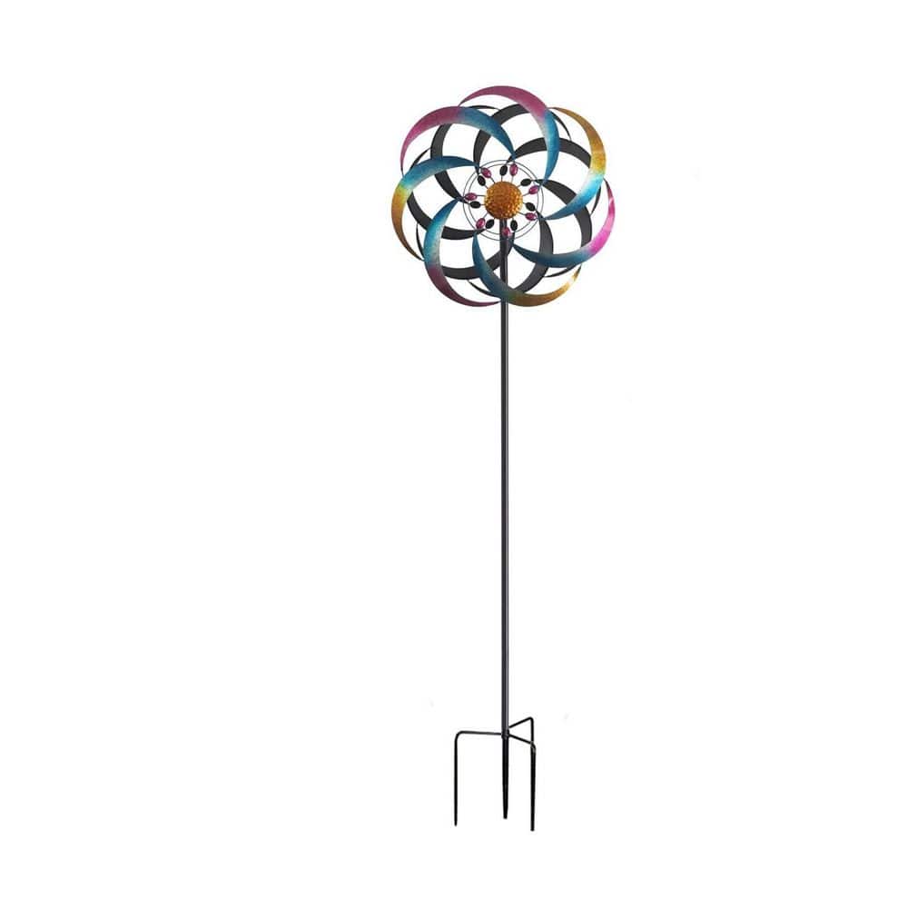 70 in. H Multi-Colored Steel Large Wind Spinner Kinetic Windmills