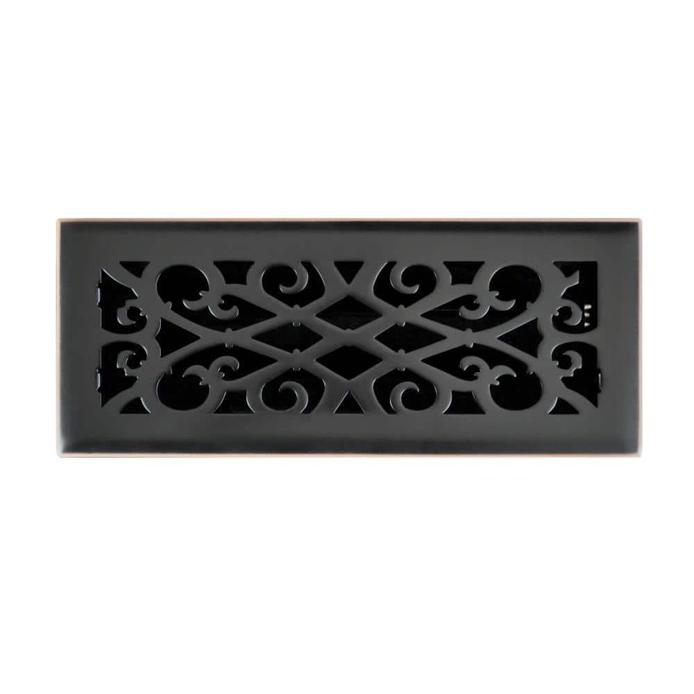 Elegant Scroll 4 in. x 12 in. Steel Floor Register in Oil Rubbed Bronze price history on PriceWatchPro