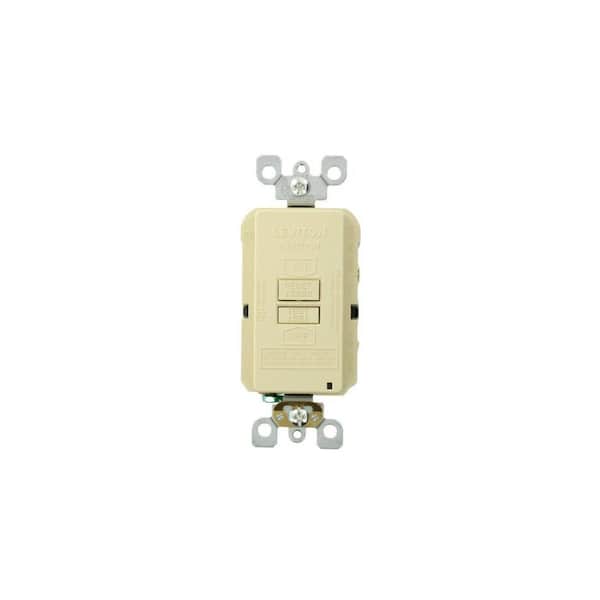 Leviton 20 Amp SmartlockPro Blank Face GFCI Outlet, Ivory