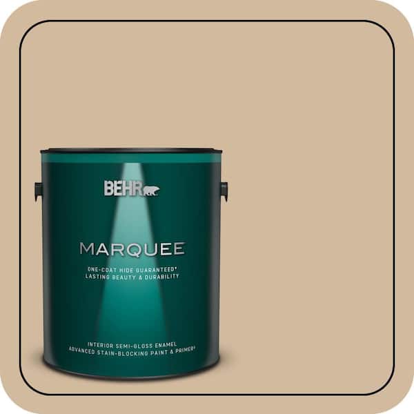 BEHR MARQUEE 1 gal. #S280-3 Practical Tan Semi-Gloss Enamel Interior Paint & Primer