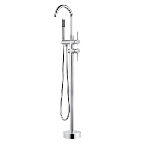 2-Handle Freestanding Tub Faucet with Hand Shower in. Chrome